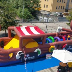 Hindernisbahn Wikingerschiff P-XXL 11 XXL Hüpfburg Hindernisbahn Wikingerschiff