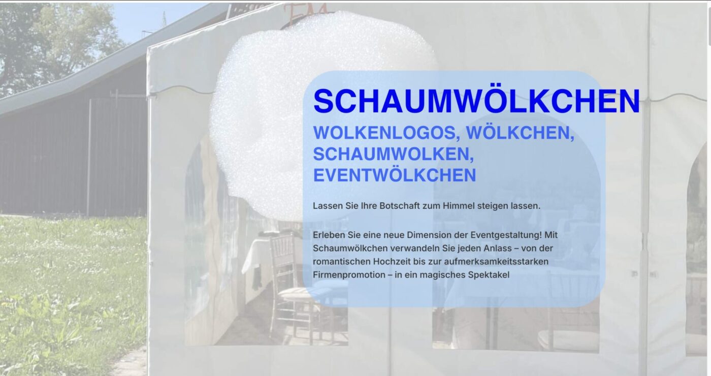 Schaumwölkchen Webseite Vorschau Mai 2025